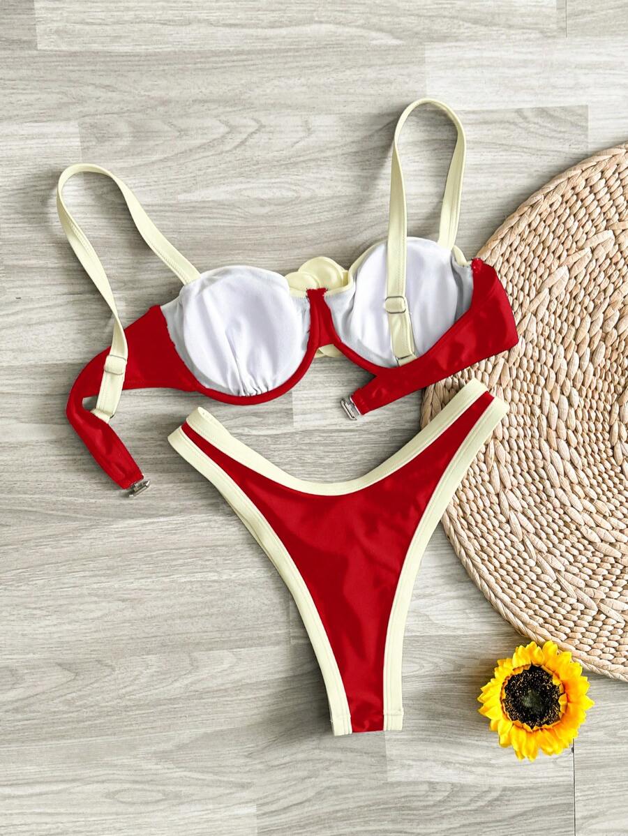 Biquíni Feminino Zafirabeach Preto e Branco com Alça Grossa