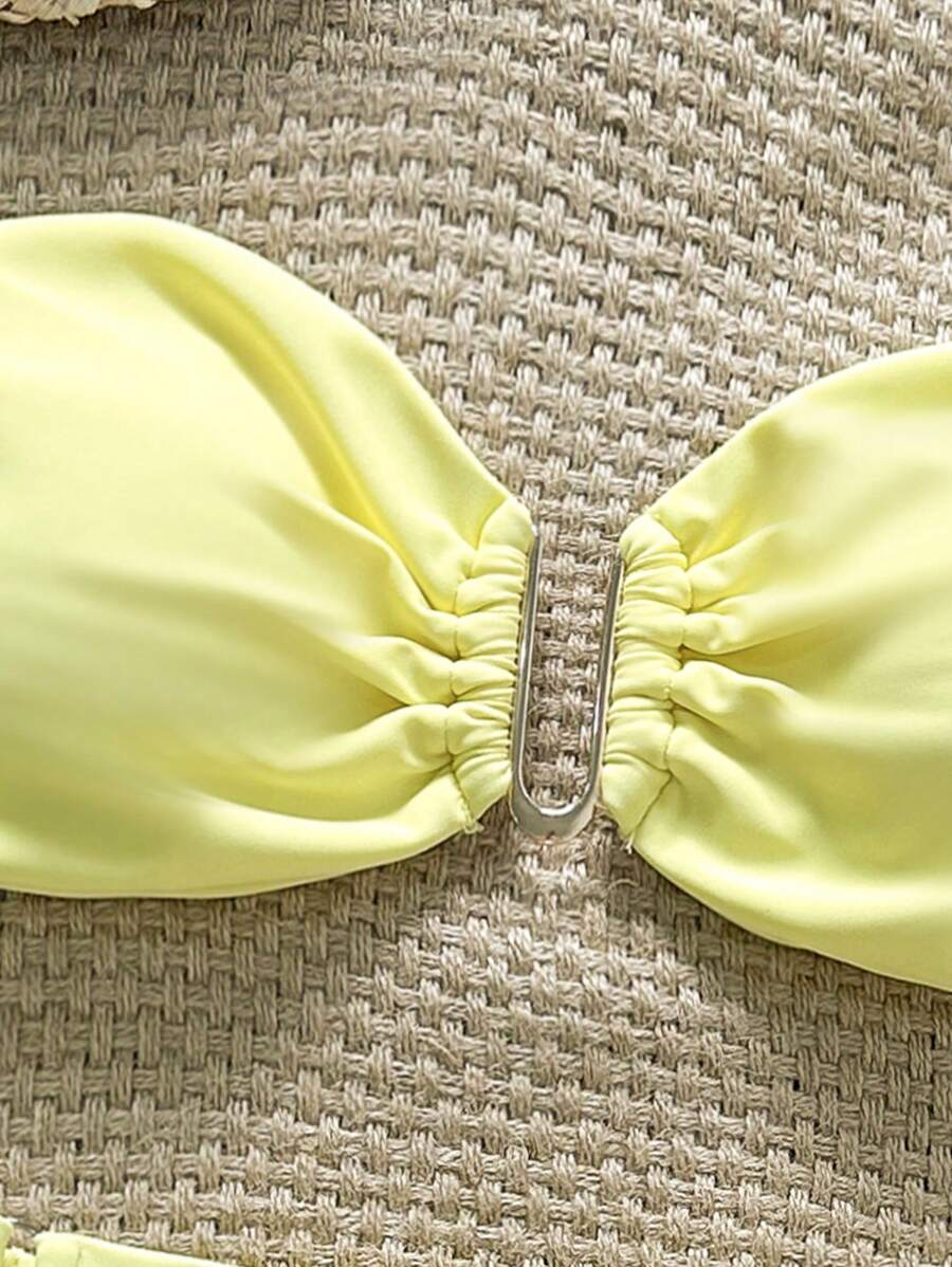 Biquíni Feminino Zafirabeach Amarelo Bandeau