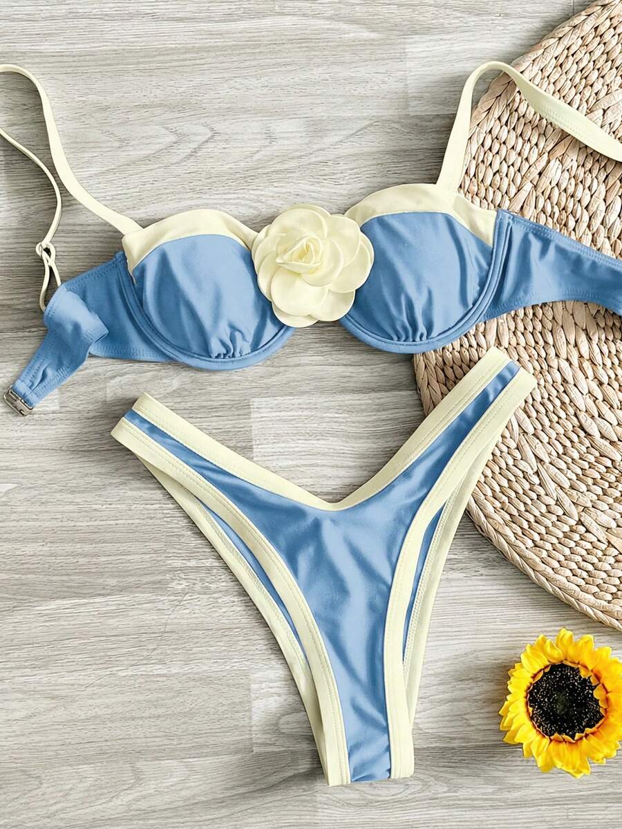 Biquíni Feminino Zafirabeach Preto e Branco com Alça Grossa
