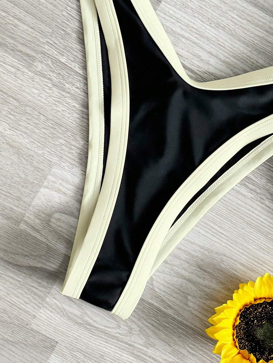Biquíni Feminino Zafirabeach Preto e Branco com Alça Grossa