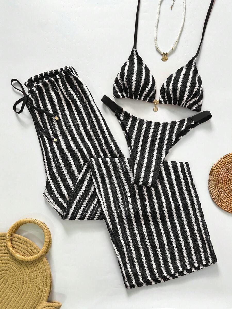 Conjunto 3 Peças Zafirabeach Listrado com Calça