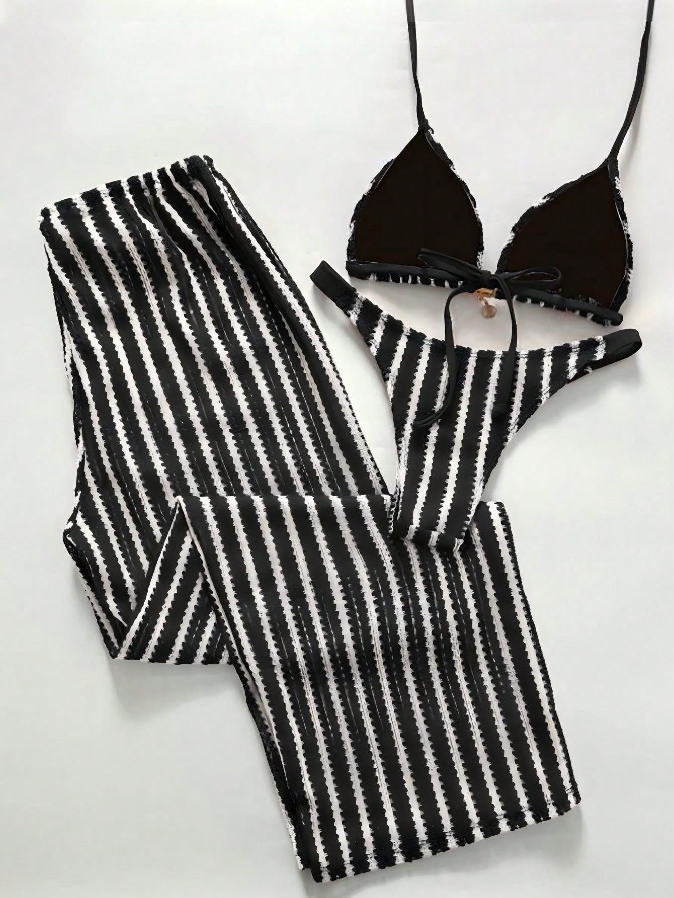 Conjunto 3 Peças Zafirabeach Listrado com Calça